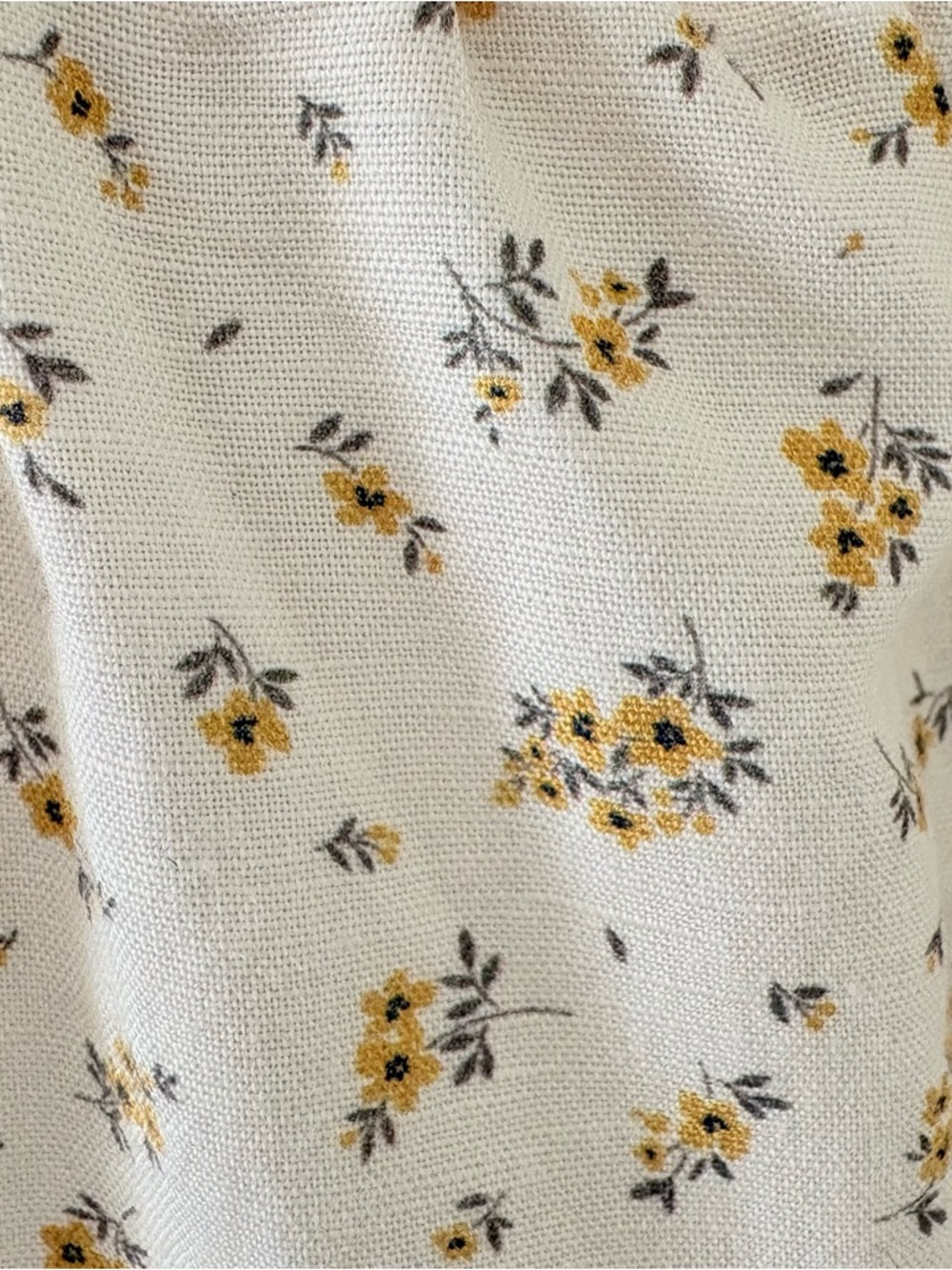 Emerson Fry Santiago Maxi Dress Anne Flowers Gold Linen Puff Sleeves Size M - Picture 8 of 14